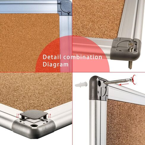 2 حزمة 36 × 24 بوصة لوحة الفلين لوحة الإعلانات لوحة مذكرة لوحة دبوس، لوحات الفلين للجدران لوحة الفلين للمكتب (إطار من الألومنيوم، 24 × 36 بوصة (2 حزمة)) in Kuwait