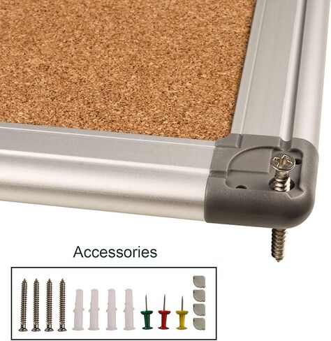 2 حزمة 36 × 24 بوصة لوحة الفلين لوحة الإعلانات لوحة مذكرة لوحة دبوس، لوحات الفلين للجدران لوحة الفلين للمكتب (إطار من الألومنيوم، 24 × 36 بوصة (2 حزمة)) in Kuwait