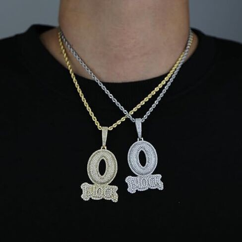 Hip-hop BLOCK Copper Inlaid Zircon 18k Gold-plated Necklace Pendant with 3mm 24-inch Stainless Steel Chain Charm for Man in Saudi Arabia
