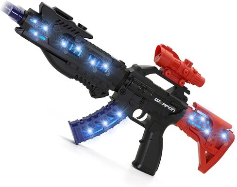 Zanktony Sound Light Toy Gun - with Unique Barrel Telescopic Action - Cool Lighting and Sound Effects–Sturdy Gift Box for Birthday Present for Boys Girls Age 3+ (Batteries Not Included) in Saudi Arabia