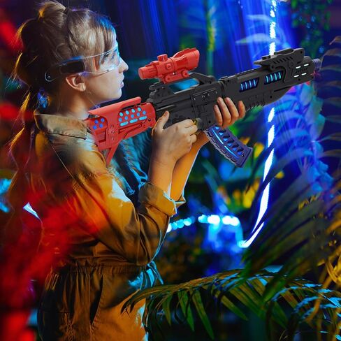 Zanktony Sound Light Toy Gun - with Unique Barrel Telescopic Action - Cool Lighting and Sound Effects–Sturdy Gift Box for Birthday Present for Boys Girls Age 3+ (Batteries Not Included) in Saudi Arabia