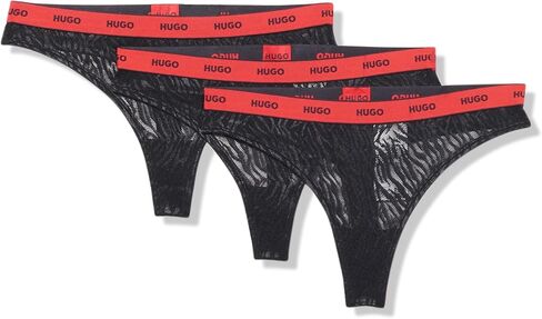 HUGO 3-Pack كرر شعار الدانتيل سيور، الكشمش الأسود، S in Saudi Arabia