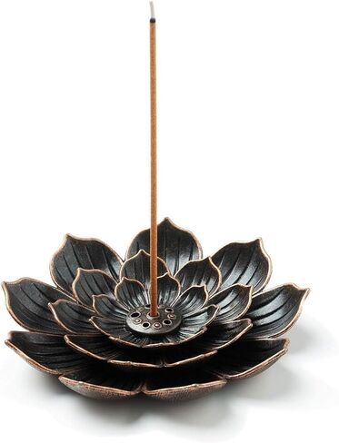Incense Burner, Incense Stick Holder, Red Copper Lotus Incense Stick Holder and Detachable Ash Collector in Saudi Arabia