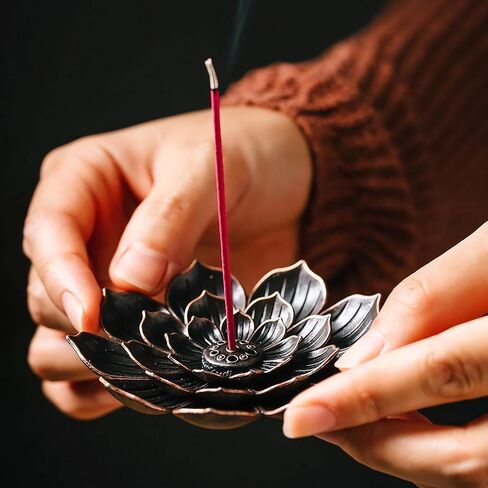 Incense Burner, Incense Stick Holder, Red Copper Lotus Incense Stick Holder and Detachable Ash Collector in Saudi Arabia