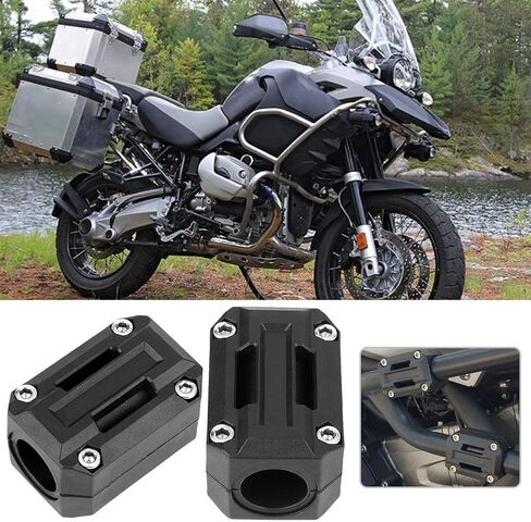 Crash Bar Protectors,3 Pair Universal Motorcycle Bumper Blocks Engine Guard Bumper Block Decor 22, 25, 28mm Fit For R1200GS R1150GS, Black in Saudi Arabia