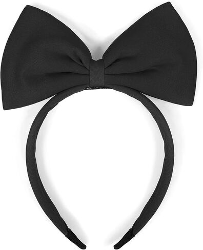 Huachi Black Bow Headband for Women Girls, Cute Big Bow Headbands Cosplay Costume Hair Accessories, Halloween Christmas Festivals Headdress Headpiece Adults Party Decoration in Kuwait