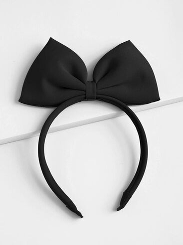 Huachi Black Bow Headband for Women Girls, Cute Big Bow Headbands Cosplay Costume Hair Accessories, Halloween Christmas Festivals Headdress Headpiece Adults Party Decoration in Kuwait