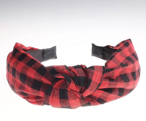 VIVIAN & VINCENT 2 Pack of Womens Fall Scottish Tartan Headbands Headwraps Hair Band with Bow Orange and Brown Plaid in Kuwait