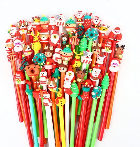 25 قلمًا من أقلام عيد الميلاد من Mluchee، حبر جل كبير للشتاء، أقلام كرتونية لطيفة للحفلات، شجرة عيد الميلاد، سانتا كلوز، رجل الرنة، قلم الرنة لقضاء العطلات، هدايا الحفلات، مكتب المدرسة، 25 نمطًا in Kuwait