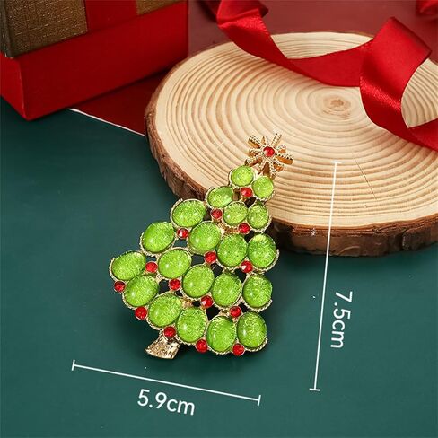 Christmas Tree Brooch Pin for Women Men Vintage Multi-Colored Rhinestone Brooch Sparkly Wishing Tree Pins Xmas Cute Festive Party Jewelry in Saudi Arabia