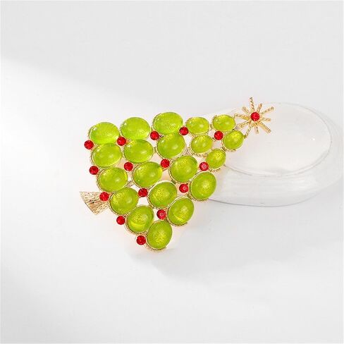 Christmas Tree Brooch Pin for Women Men Vintage Multi-Colored Rhinestone Brooch Sparkly Wishing Tree Pins Xmas Cute Festive Party Jewelry in Saudi Arabia