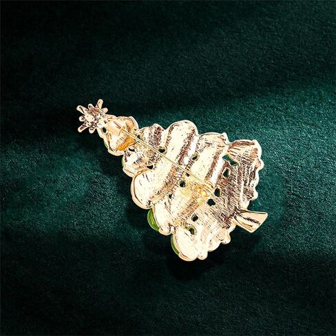 Christmas Tree Brooch Pin for Women Men Vintage Multi-Colored Rhinestone Brooch Sparkly Wishing Tree Pins Xmas Cute Festive Party Jewelry in Saudi Arabia