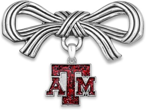Texas A&M Aggies Glitter Bow Brooch Team Logo Charm Gift Collegiate Licensed TAMU in Saudi Arabia
