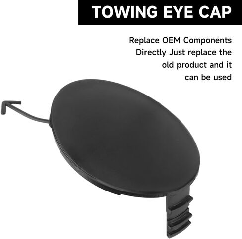Front Right Bumper Tow Hook Cover Cap for Toyota Yaris Sedan/Vios 2008-2013 | Durable and Sturdy | 527210D903 | Tow Hook Eye Hole Cover Cap - Black in Saudi Arabia