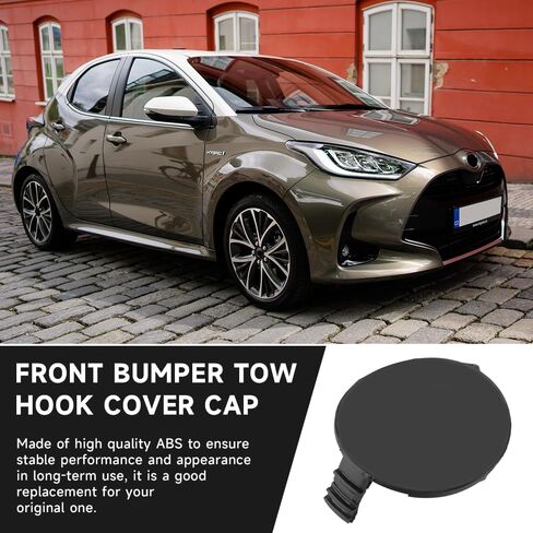 Front Right Bumper Tow Hook Cover Cap for Toyota Yaris Sedan/Vios 2008-2013 | Durable and Sturdy | 527210D903 | Tow Hook Eye Hole Cover Cap - Black in Saudi Arabia