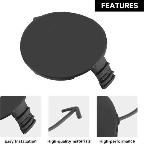 Front Right Bumper Tow Hook Cover Cap for Toyota Yaris Sedan/Vios 2008-2013 | Durable and Sturdy | 527210D903 | Tow Hook Eye Hole Cover Cap - Black in Saudi Arabia