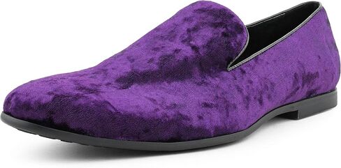 Amali Hauser2 - Men's Slippers - Mens Loafers - Designer Shoes for Men - Crushed Velvet, Luxurious, Mens Casual Shoes - Mens Slip On Shoes- Tuxedo Shoes in Kuwait