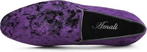 Amali Hauser2 - Men's Slippers - Mens Loafers - Designer Shoes for Men - Crushed Velvet, Luxurious, Mens Casual Shoes - Mens Slip On Shoes- Tuxedo Shoes in Kuwait