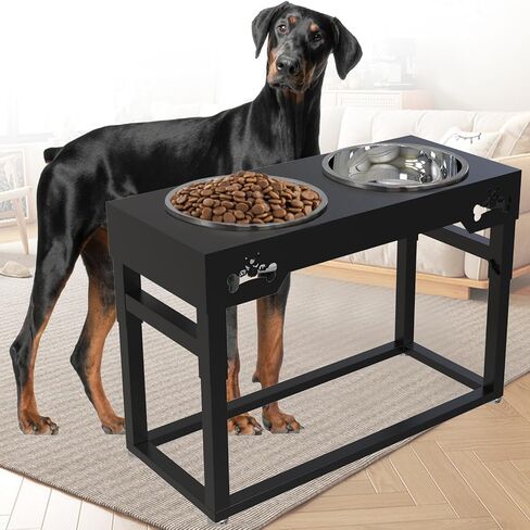 Elevated Dog Bowls for Large Dog,Extra Large Dog Food Bowls with Slow Feeder 135oz Food Water Bowl Stand with Anti Slip Feet - 8 Heights Adjustable-Ideal Feeding Stand for Extra Large Breeds in Saudi Arabia