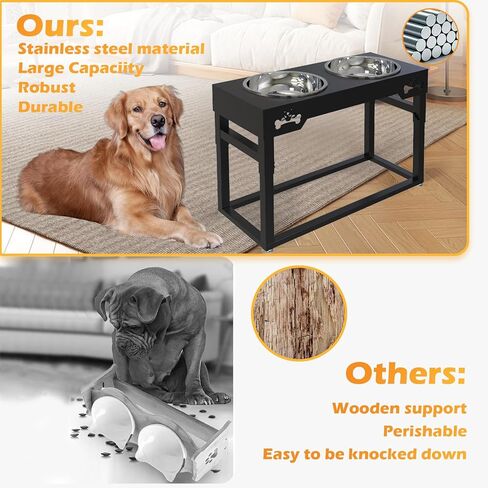 Elevated Dog Bowls for Large Dog,Extra Large Dog Food Bowls with Slow Feeder 135oz Food Water Bowl Stand with Anti Slip Feet - 8 Heights Adjustable-Ideal Feeding Stand for Extra Large Breeds in Saudi Arabia
