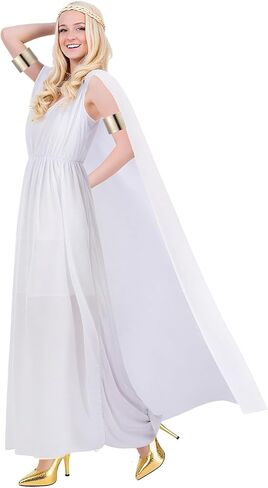 Mepase Women's Greek Goddess Costume Set Halloween Athenian Goddess Dress with Bracelet Golden Wig for Halloween Cosplay in Saudi Arabia