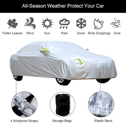 Car Cover Compatible with BMW M4 Competition Coupe (G82) / Convertible (G83), All Weather Waterproof Breathable Car Covers with Windproof Straps Car Tarp with Reflective Strips in Saudi Arabia