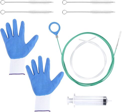 أداة تنظيف فتحة السقف، منظفات أنبوبية طويلة 118 بوصة مع فرشاة تنظيف الأنابيب، والقفازات، والمحقنة، وخرطوم الحقنة، لممسحة السيارة وفتحة تصريف صندوق السيارة in Kuwait