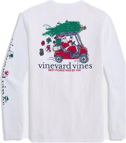 تي شيرت Vineyard Vines الرجالي Best Christmas من Par طويل الأكمام بجيب in Kuwait