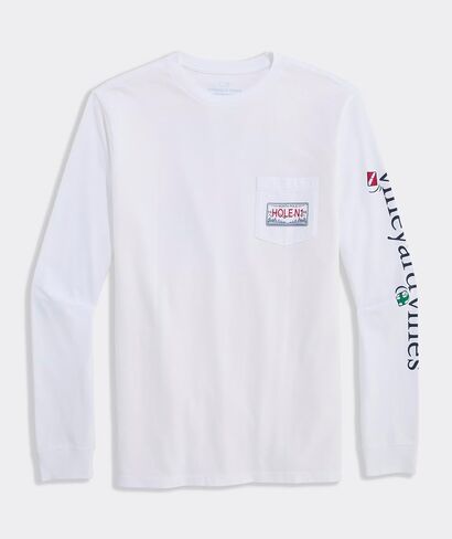 تي شيرت Vineyard Vines الرجالي Best Christmas من Par طويل الأكمام بجيب in Kuwait