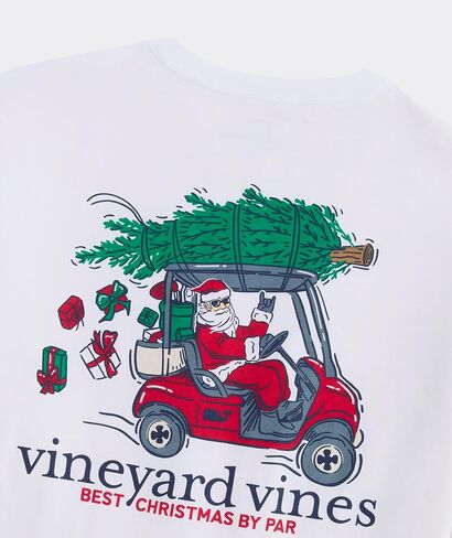 تي شيرت Vineyard Vines الرجالي Best Christmas من Par طويل الأكمام بجيب in Kuwait