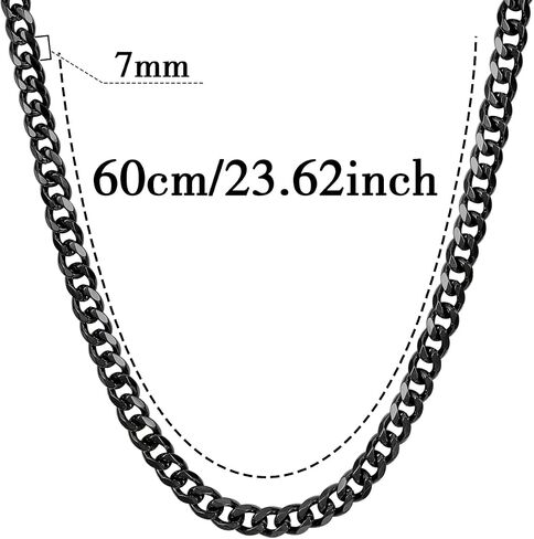 Eigso Mens Stainless Steel Chain Necklaces Vintage Gold 3MM / 5MM / 7MM Cuban Link Chain Necklace for Man Woman in Saudi Arabia