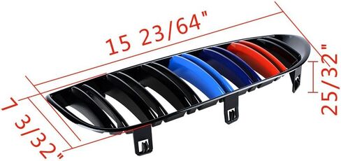 3-Color Gloss Black Front Kidney Grill Grille Compatible with BMW E63 M6 645Ci 650i E64 2DR 2004 2005 2006 2007 2008 2009 2010 in Saudi Arabia