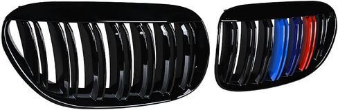 3-Color Gloss Black Front Kidney Grill Grille Compatible with BMW E63 M6 645Ci 650i E64 2DR 2004 2005 2006 2007 2008 2009 2010 in Saudi Arabia