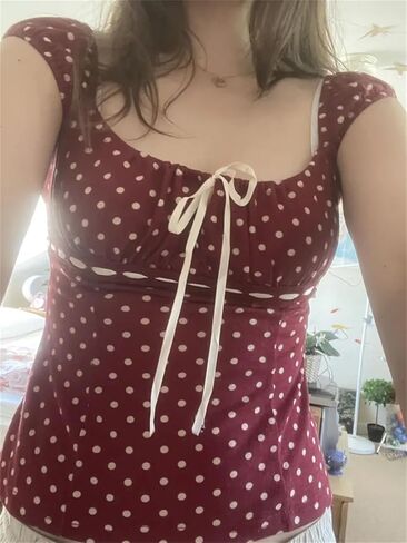 Alyweatry Women Y2k Coquette Shirt Cute Short Sleeve Vintage Fairy Grunge Aesthetic Ruffle Crop Top 90s Preppy Clothes in Saudi Arabia