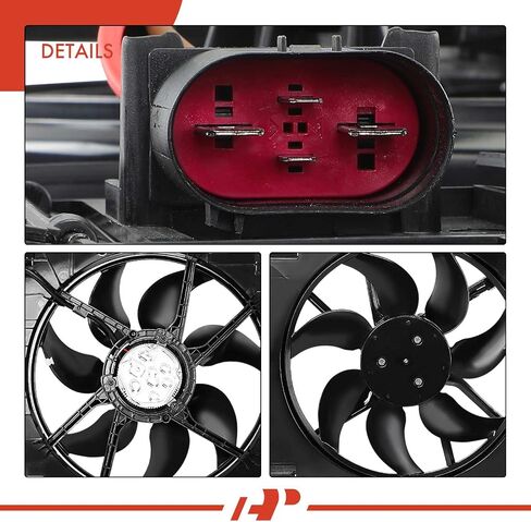 A-Premium Engine Radiator Cooling Fan Assembly with Brushless Motor Compatible with Audi Models - A4 Quattro 2017 2018 2019 2020, 2.0L in Saudi Arabia