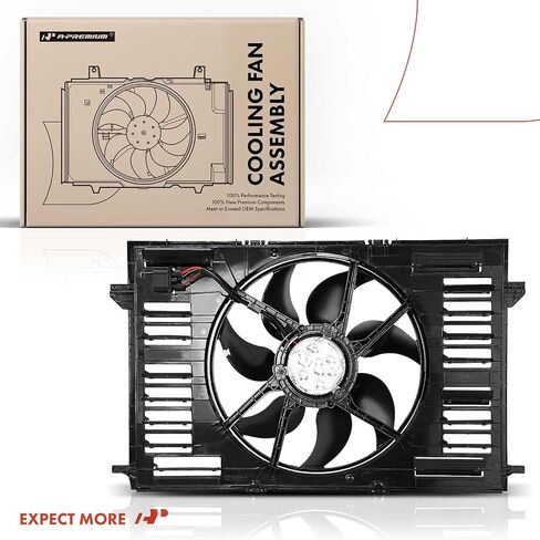 A-Premium Engine Radiator Cooling Fan Assembly with Brushless Motor Compatible with Audi Models - A4 Quattro 2017 2018 2019 2020, 2.0L in Saudi Arabia