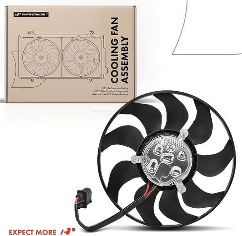 A-Premium Engine Radiator Cooling Fan Assembly with Brushless Motor Compatible with Select Porsche Models - 911 2012-2016, Boxster 2013-2016, Cayman 2014-2016 - Replace# 99162493901, 99162493902 in Saudi Arabia