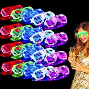 TURNMEON 72 Pack LED Glasses Glow in the Dark Party Supplies Favors, 6 Colors Light Up Glow Sticks Glasses Shutter Shades Party Favors Kids Adults Neon Party Supplies Carnival Wedding Birthday in Kuwait