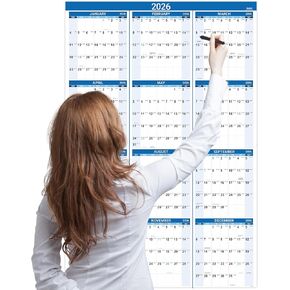 تقويم حائط 2025 - تقويم 12 شهرًا 2025، يناير 2025 - ديسمبر 2025، 12 بوصة × 17 بوصة، تقويم 2025 مع غلاف حلزوني، كتل كبيرة، ورق ممتاز، ملون in Kuwait