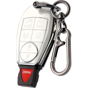 غطاء مفتاح فوب لدودج مع سلسلة مفاتيح، حافظة غطاء مفتاح سيارة ناعمة من البولي يوريثان الحراري لـ 2008-2020 دودج جراند كارافان 2008-2016 ملحقات كرايسلر تاون آند كانتري (أسود) in Kuwait