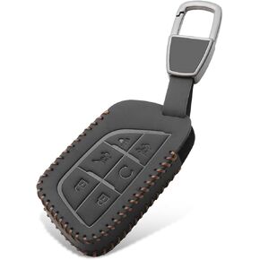 متوافق مع غطاء مفتاح كاديلاك فوب، حافظة جلدية لمفتاح السيارة مع سلسلة مفاتيح 2020-2025 CT5 CT6 XTS XT4 XT5 XT6 ATS Escalade in Kuwait