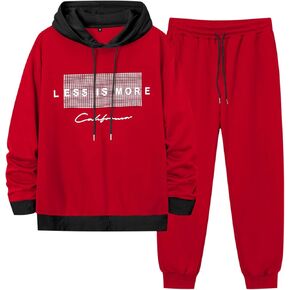 LecGee Men's 2 Piece Outfits Hoodie Sweatshirt Elastic Waist Joggers Sweatpants Casual Athletic Tracksuit Sweatsuit Set in Kuwait
