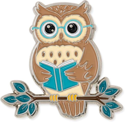 PinMart's Smart Owl Enamel Pin - Cute Backpack Decorations, Lapel & Hat Pins, Perfect for Bags, Jackets, Backpacks, or Everyday Wear - Stylish Accessories for Clothes and Gear in Saudi Arabia