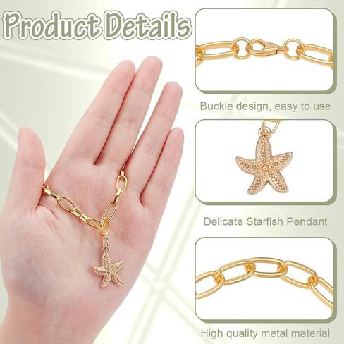 WEBEEDY 4 Styles Steering Wheel Charm Gold Auto Hanging Pendant with Starfish Shell Sun Moon Charm Boho Adjustable Steering Wheel Hanging Accessories for Men Women Home Wall Decoration Unique Gift in Saudi Arabia