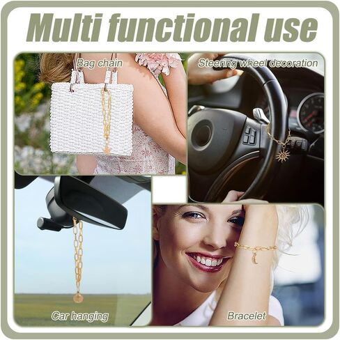 WEBEEDY 4 Styles Steering Wheel Charm Gold Auto Hanging Pendant with Starfish Shell Sun Moon Charm Boho Adjustable Steering Wheel Hanging Accessories for Men Women Home Wall Decoration Unique Gift in Saudi Arabia