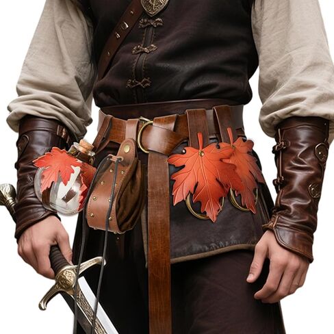 Renaissance Belt Medieval Pouch Belts Purse Leather Drawstring Pouch Potion Bottles Skirt Hikes Costume Women Accessories in Saudi Arabia