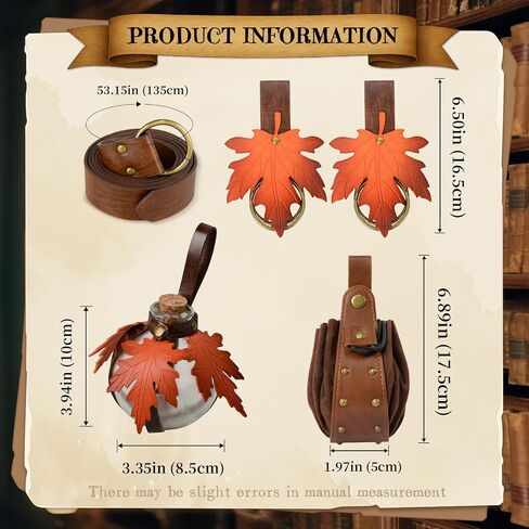 Renaissance Belt Medieval Pouch Belts Purse Leather Drawstring Pouch Potion Bottles Skirt Hikes Costume Women Accessories in Saudi Arabia