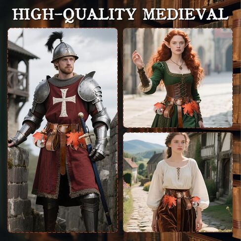 Renaissance Belt Medieval Pouch Belts Purse Leather Drawstring Pouch Potion Bottles Skirt Hikes Costume Women Accessories in Saudi Arabia