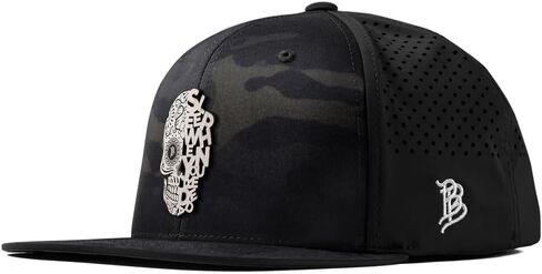 Branded Bills Sleep When You're Dead Skull Leather Flat Performance, Lightweight, Comfortable Baseball Cap in Kuwait