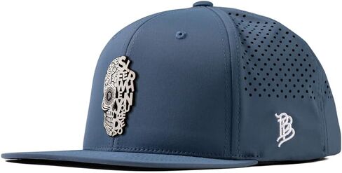 Branded Bills Sleep When You're Dead Skull Leather Flat Performance, Lightweight, Comfortable Baseball Cap in Kuwait